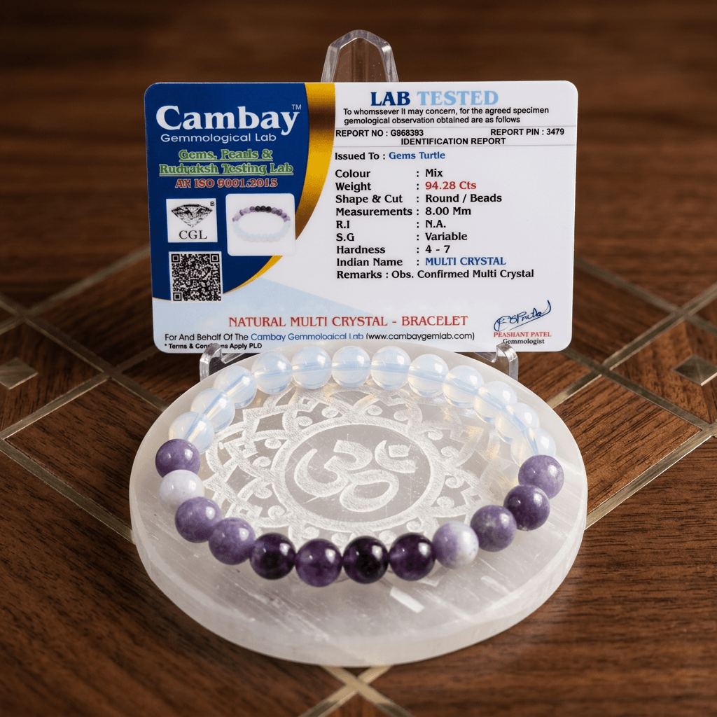 Calm & Clarity Crystal Bracelet for Women & Men – Gems Turtle (image 4)