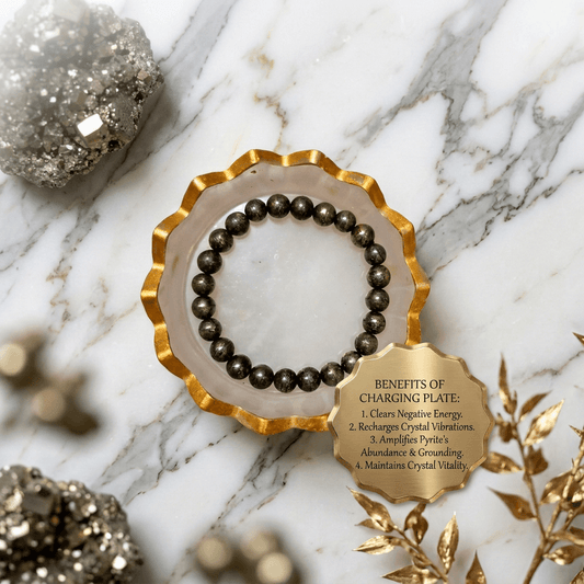 Selenite Crystal Charging Bowl with Gold Rim – Gems Turtle (image 2)