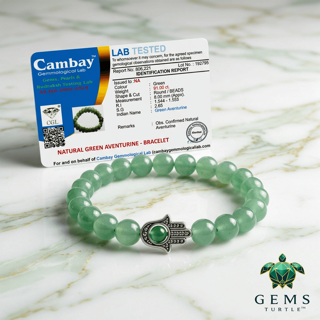 Good luck and For Good Fortune Green Aventurine Bracelet