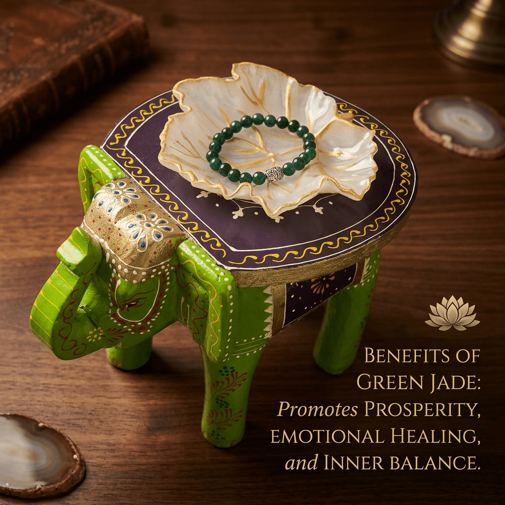 Green Jade on selenite