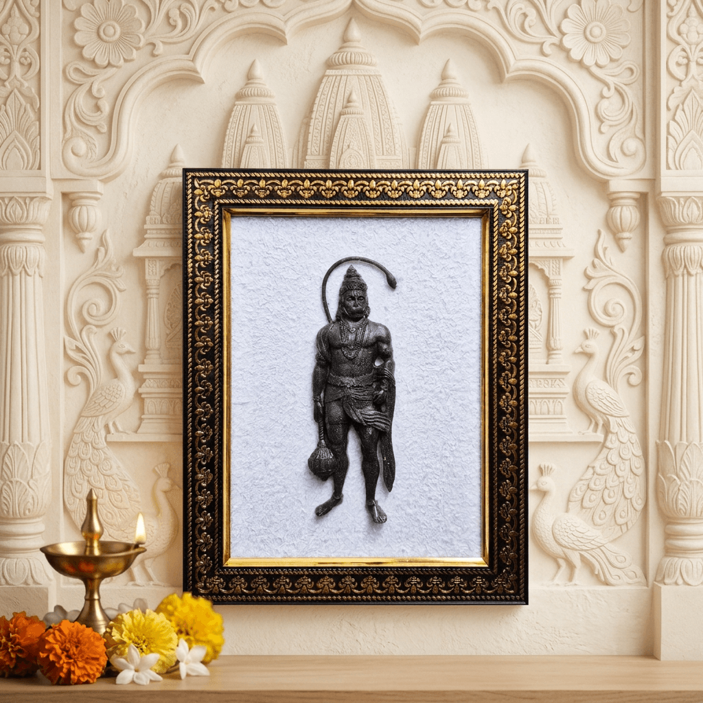 Hanuman Ji Pyrite & Selenite Frame for Success, Prosperity & Protection from Evil Eye – Gems Turtle