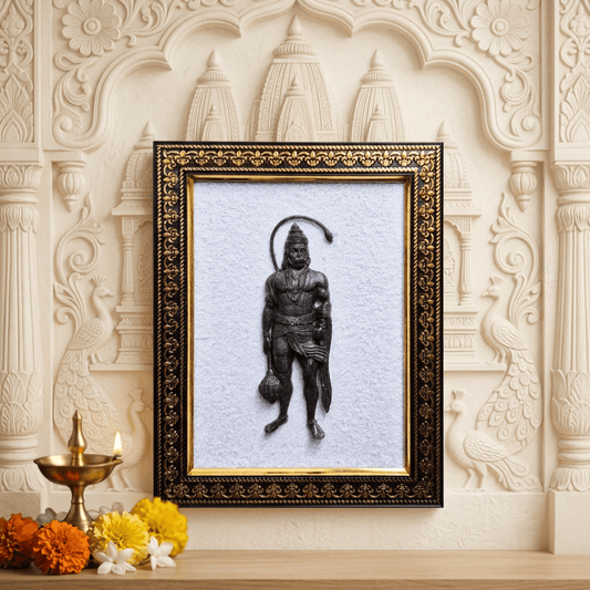 Hanuman Ji Pyrite & Selenite Frame for Success, Prosperity & Protection from Evil Eye – Gems Turtle