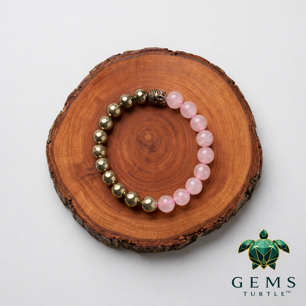 Rose Quartz and Pyrite bracelet