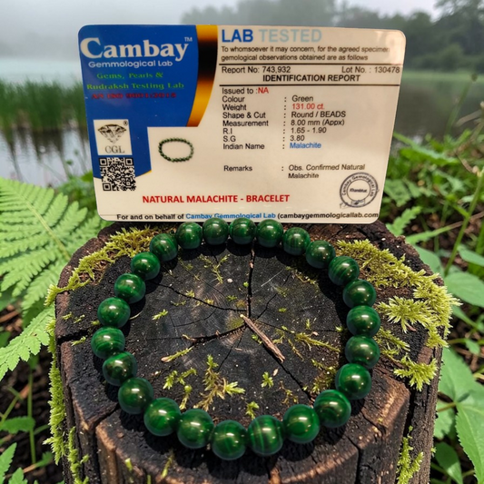 Malachite Bracelet with Certification
