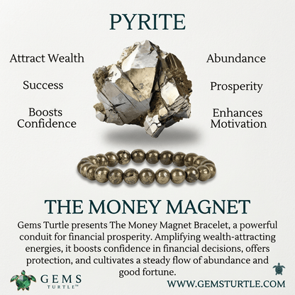 Raw Pyrite Lab Certified Bracelet for Wealth, Protection & Prosperity – Gems Turtle (image 2)