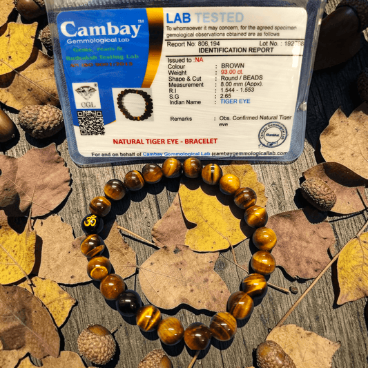 Tiger eye certified bracelet