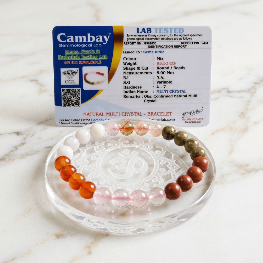 Lab Certified Motherhood Journey Bracelet for Women - Unakite, Red Jasper, Carnelian, Citrine, Rose Quartz & Moonstone – Gems Turtle (image 4)
