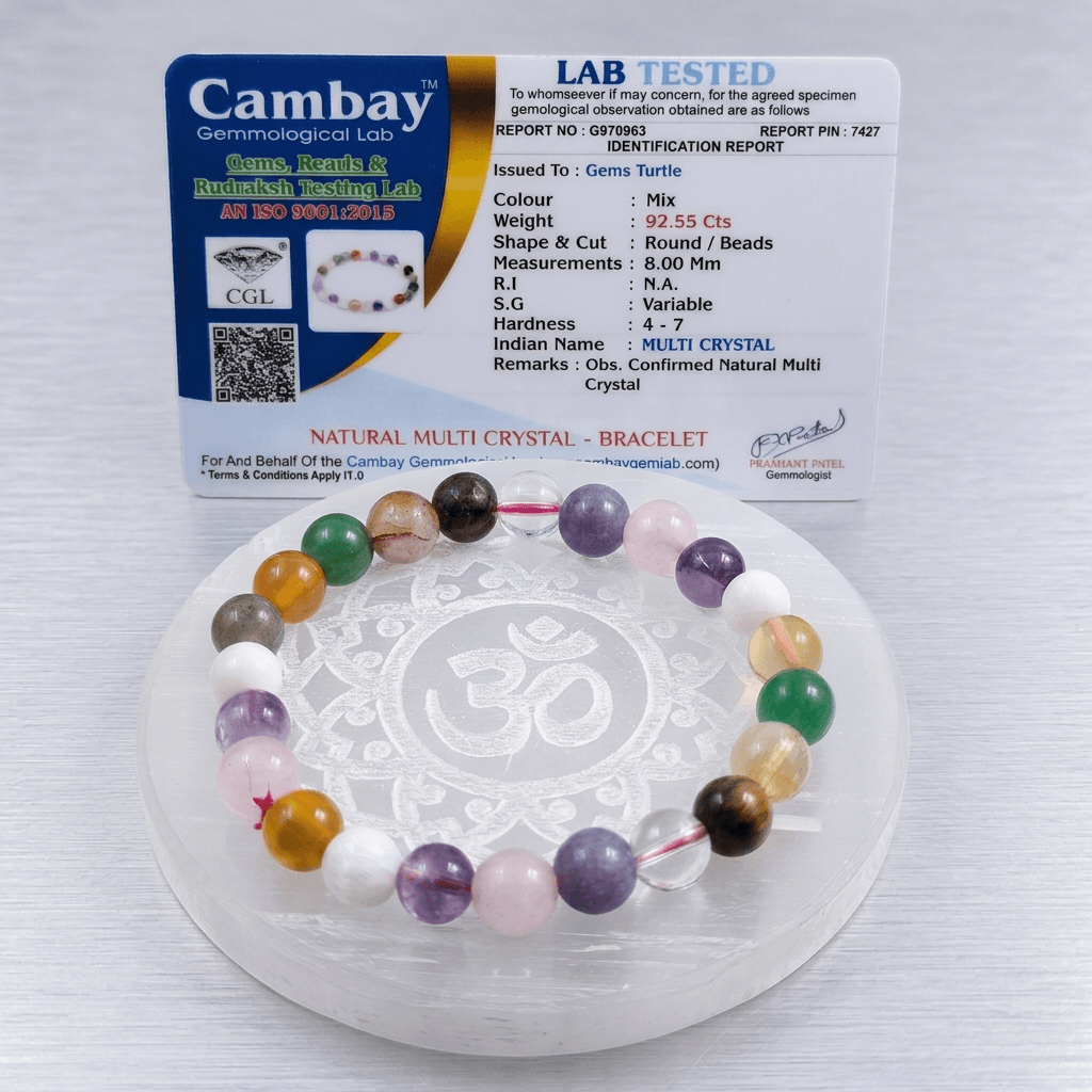 Lab Certified Bracelet of Opportunity - Natural Amethyst, Moonstone, Carnelian, Labradorite, Aventurine, Citrine, Rhodonite, Clear Quartz, Lepidolite & Rose Quartz – Gems Turtle (image 3)