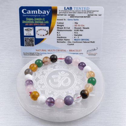 Lab Certified Bracelet of Opportunity - Natural Amethyst, Moonstone, Carnelian, Labradorite, Aventurine, Citrine, Rhodonite, Clear Quartz, Lepidolite & Rose Quartz – Gems Turtle (image 3)