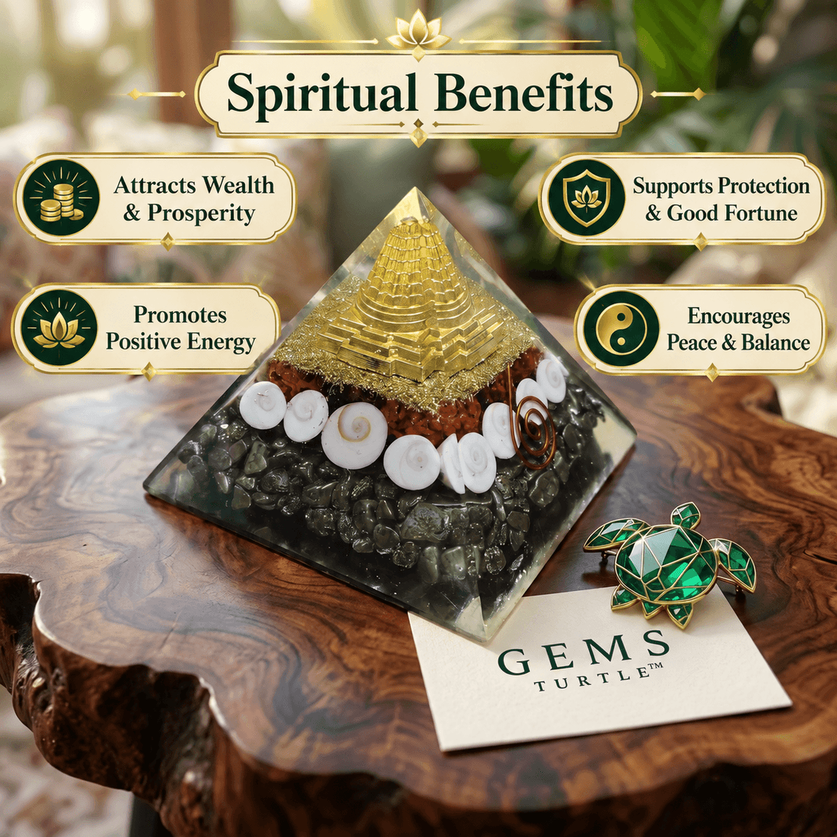 Dhan Lakshmi Yantra Divine Prosperity Pyramid – Gems Turtle