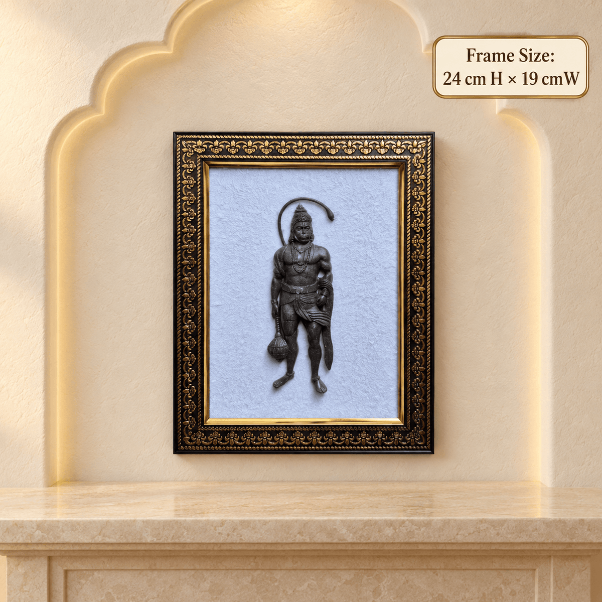 Hanuman Ji Pyrite & Selenite Frame for Success, Prosperity & Protection from Evil Eye – Gems Turtle (image 3)
