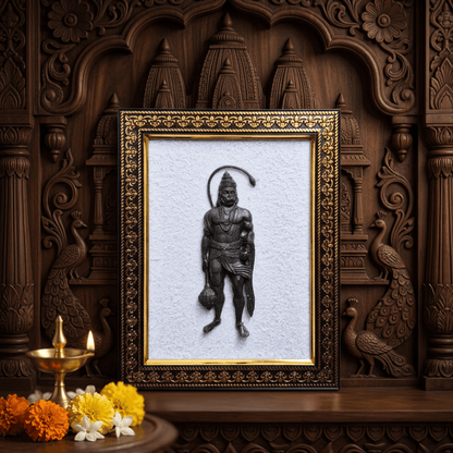 Hanuman Ji Pyrite & Selenite Frame for Success, Prosperity & Protection from Evil Eye – Gems Turtle (image 4)