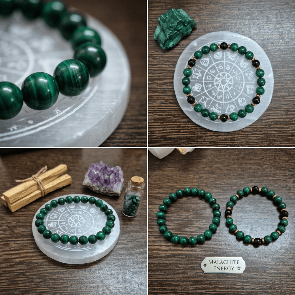 Malachite Energy Bracelet for Strength and Protection