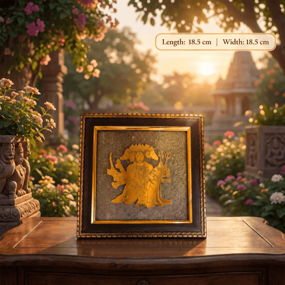 Pyrite Frame featuring Panchmukhi Hanuman, a Vastu wall hanging for money attraction and protection from the evil eye.