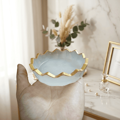Selenite Crystal Charging Bowl with Gold Rim – Gems Turtle (image 4)