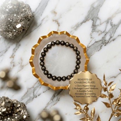 Selenite Crystal Charging Bowl with Gold Rim – Gems Turtle (image 2)