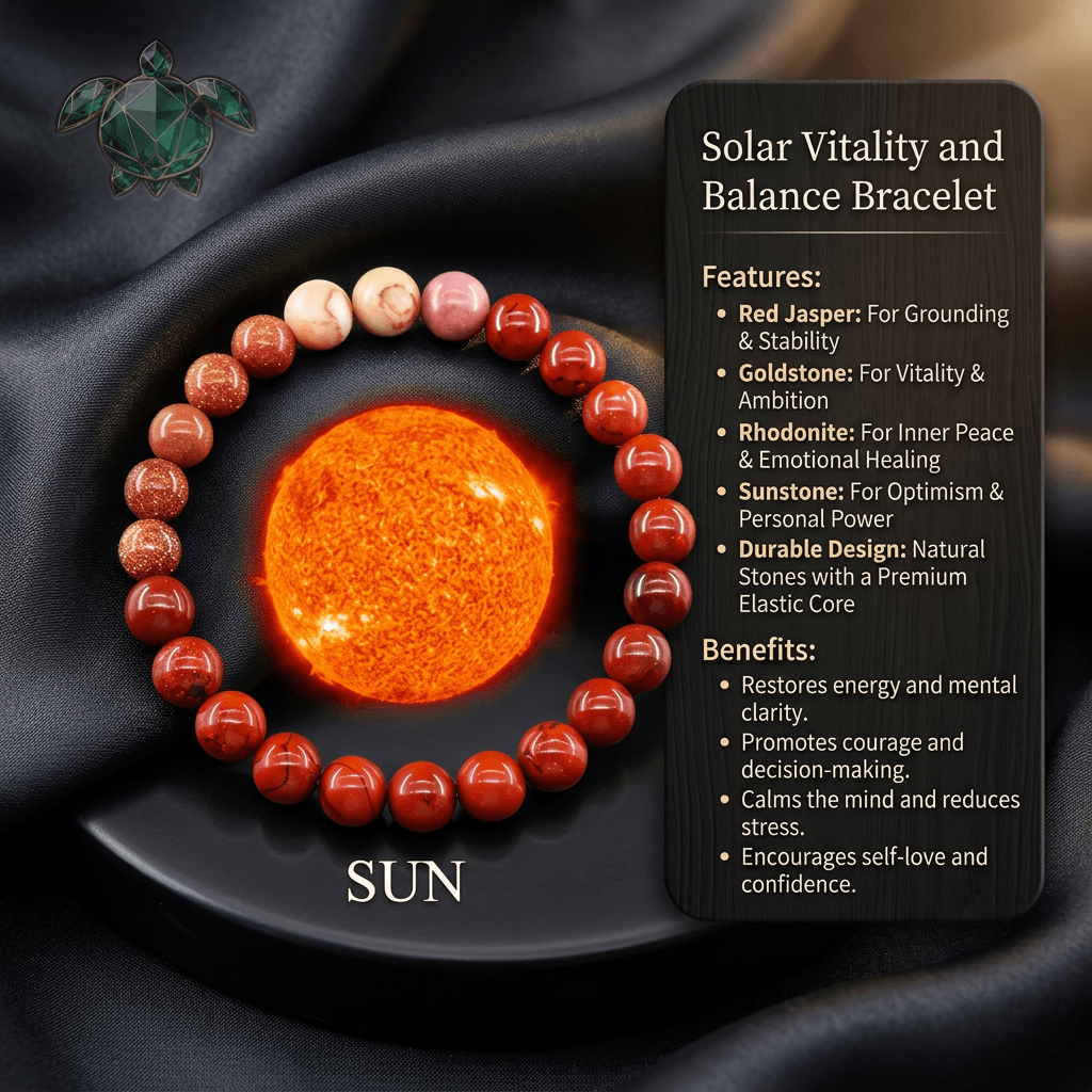 Lab Certified Solar Vitality & Balance Bracelet for Energy, Courage & Positivity – Gems Turtle (image 5)